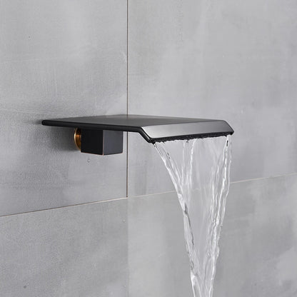Black Shower Faucets System Bathroom Wall Mounted Rainfall Shower Kit Concealed Embedded Box Hot Cold Water Mixer Tap SUS304
