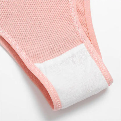 FINETOO 3/5Pcs Cotton Brazilian Panties Women's Panties Sexy V Waist T-Back Underwear Female Soft Underpants Lady Bikini Lingeri