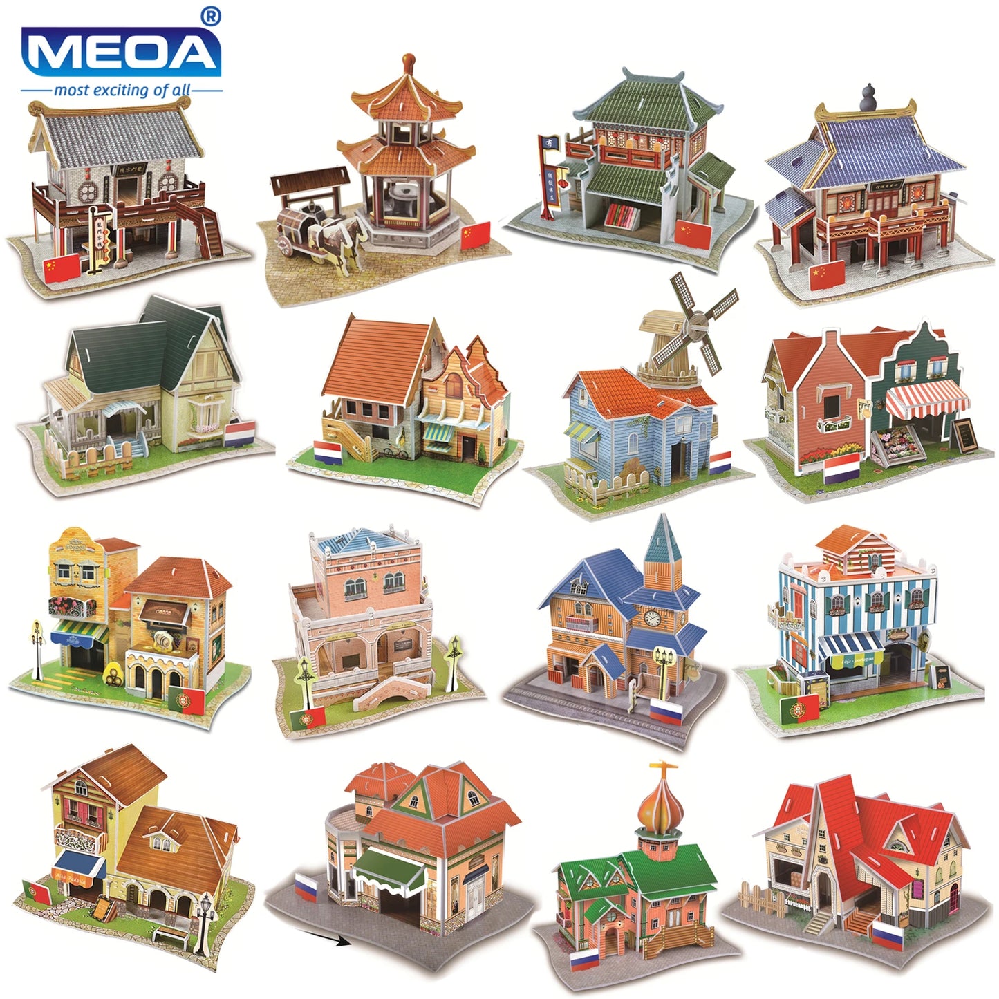 40 Style World Famous Architecture Building 3D Puzzle Model Construction 3D Jigsaw Puzzle Toys For Kids Christmas Gift.