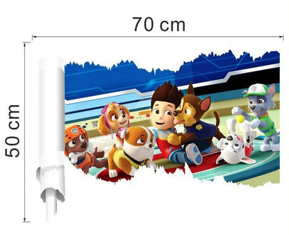 Disney 3D Cartoon  Pawed Wall Stickers For Kids Rooms Living Room Boys Girls Children Bedroom DIY Home Decor Patroling Car.
