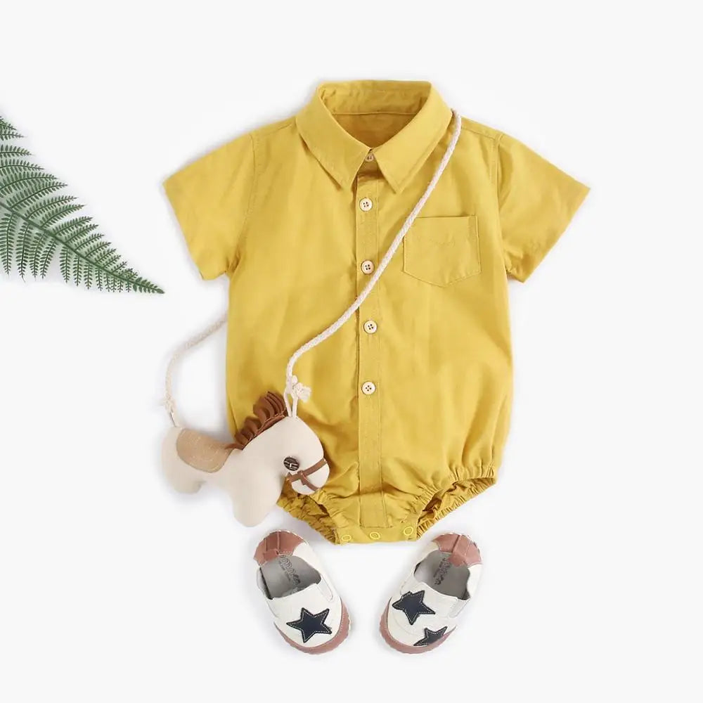 Sanlutoz Sommer Baby Jungen Bodys Baumwolle Kleinkind Kleidung Einfarbig Casual Kurzarm Kleinkinder Kleidung Casual.