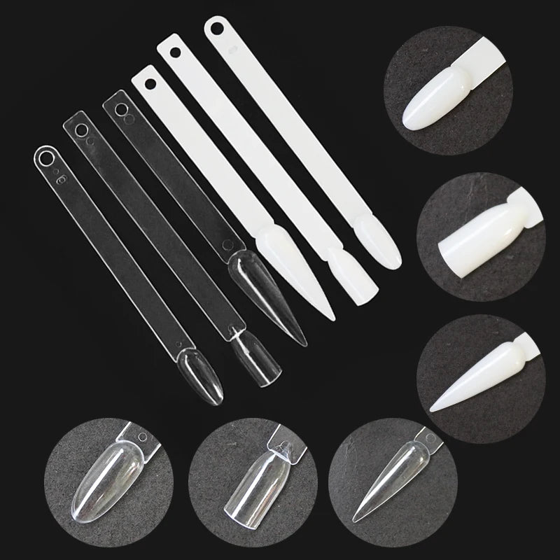 80/50/20pcs Nail Display Sticks Nail Swatch False Nail Tips Nail Gel Polish Practice Clear Display Board for Nail Art Tools.