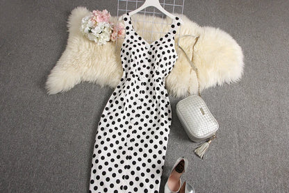 ALPHALMODA-Stretchy Tank-Kleid für Damen, schmales Baumwollkleid, einreihig, Blumendruck, elegant, Sommer, neu