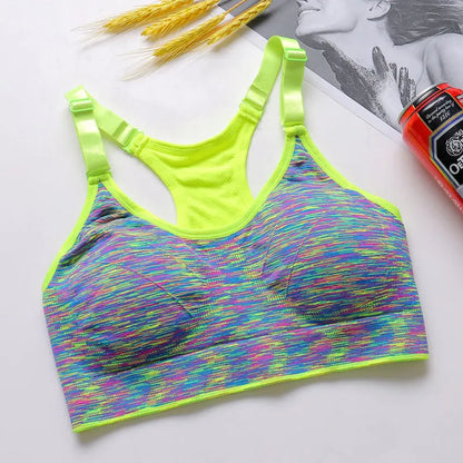 Sofu Cross Back Women Sports Bra Quick Dry Padded Shockproof Gym Fitness Running Sport Brassiere Tops Push Up Bras.