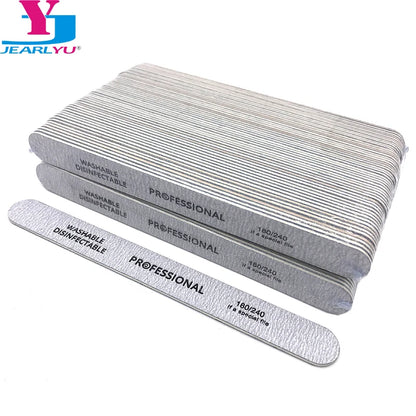 100pcs Professional Wooden Nail File Emery Board Strong Thick 180/240 Grit for UV Gel Polish Manicure Acrylic Supplies Tool Set.