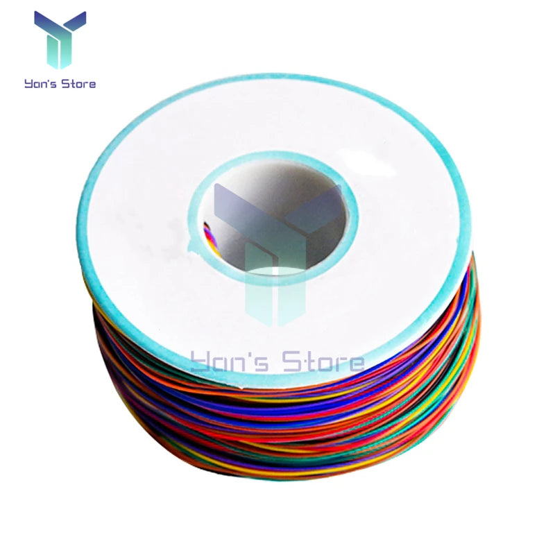 250M 30AWG Wire Cable 8 Color PCB Soldering Fly Iine 0.55mm Breadboard Jumper Colored Insulation Wrap Cable Tinned Pure Copper.