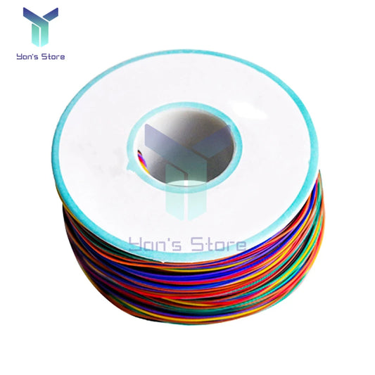250M 30AWG Wire Cable 8 Color PCB Soldering Fly Iine 0.55mm Breadboard Jumper Colored Insulation Wrap Cable Tinned Pure Copper.