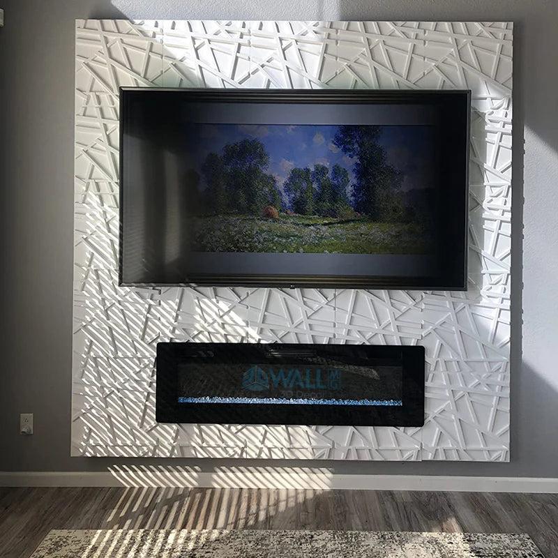 12pcs 50cm 3D wall panel Geometric lines 3D wall sticker wallpaper mural diamond design decor tile 3D mold 90's aesthetic room