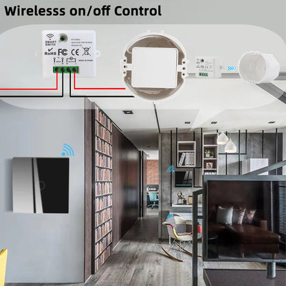 433 MHz intelligenter Lichtschalter Rf Wireless Touch Wandschalter mit Fernbedienung gehärtetes Glas Panel Schalter für Zuhause LED LAMPE 220 V.