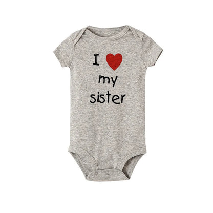 Ich liebe meine Schwester Bruder Zwillinge Baby Kurzarm Body Neugeborene Baby Jungen Mädchen Säugling Sommer Strampler Kleidung Overall Geschenke.