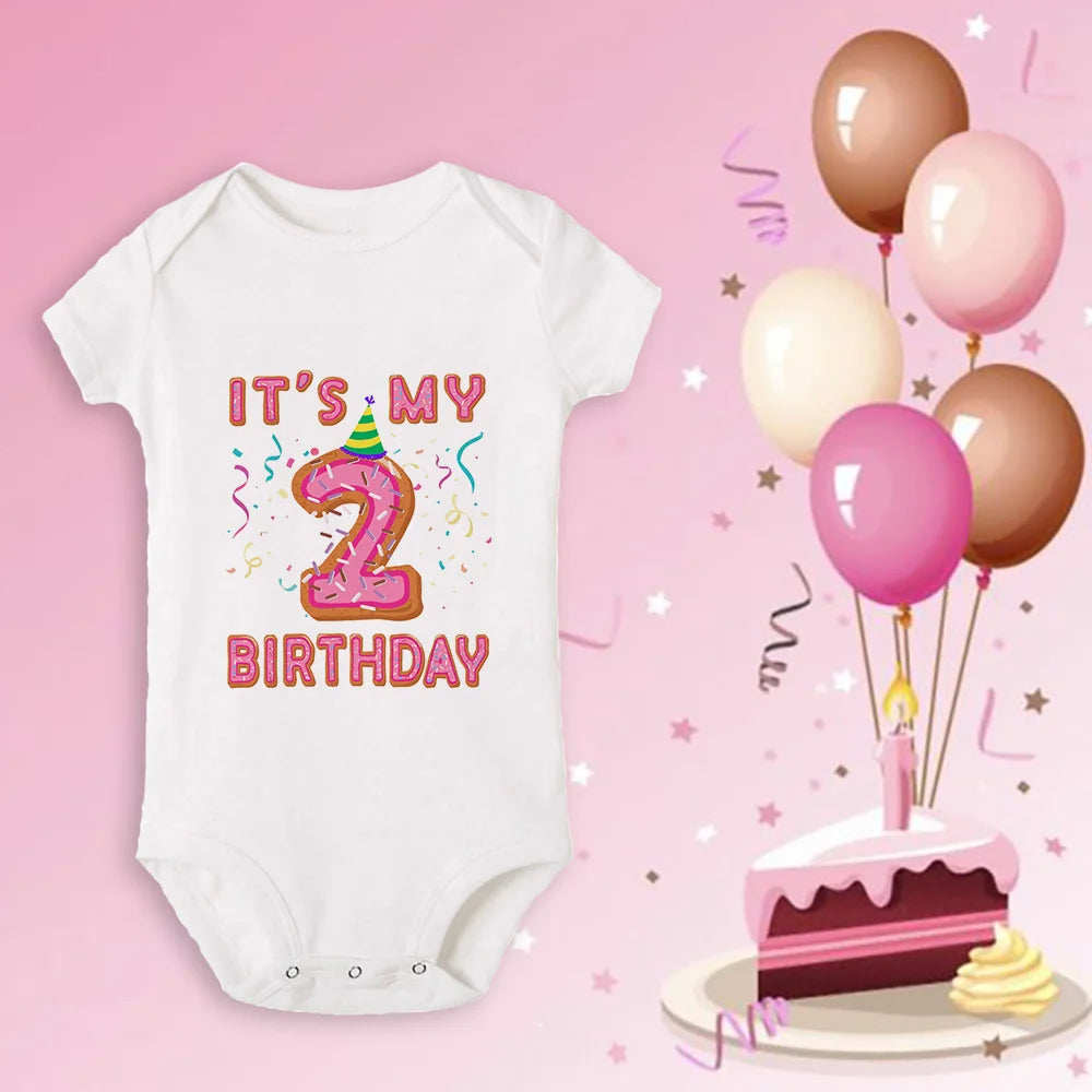 Neugeborenen Baby Ein Jahr Alt Geburtstag Bodys Jungen Mädchen Geboren Krabbeln Nette Drucken Overalls Kleinkind Infant Kleidung Geburtstag Geschenke