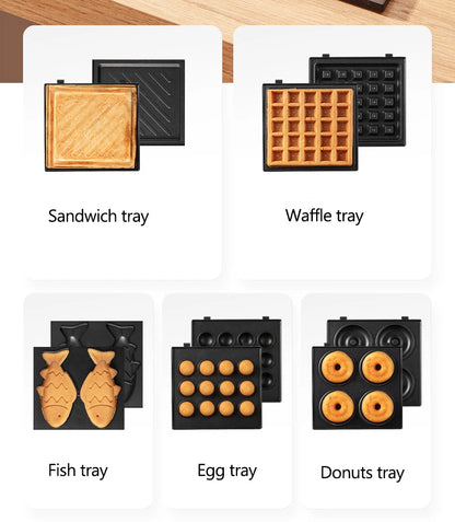 220V Electric Sandwich Maker Timed Waffle Maker Toaster Baking Multifunction Breakfast Machine takoyaki Pancake Sandwichera 600W.