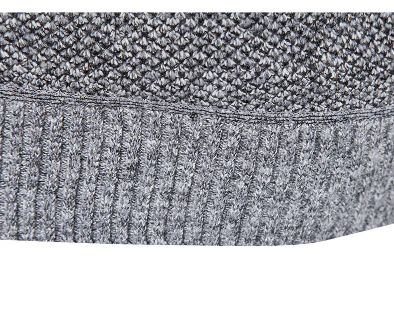 Winter Men's Fleece Thicker Sweater Half Zipper Turtleneck Warm Pullover Quality Male Slim Knitted Wool Sweaters for Spring.