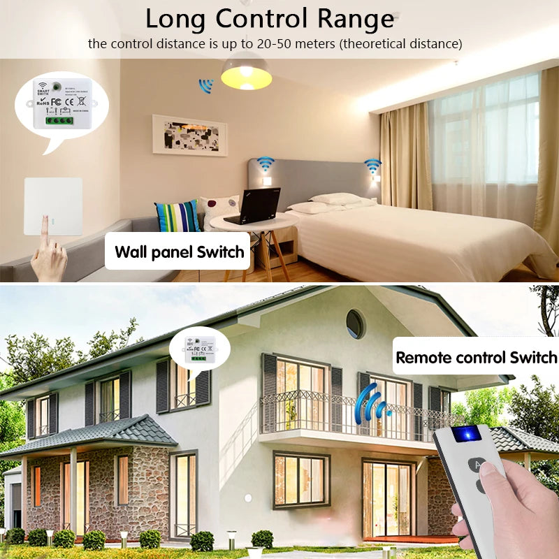 Wireless Smart Switch Licht 433 Mhz RF 86 Wand Panel Schalter mit Fernbedienung Mini Relais Empfänger 220 V Hause led Licht Lampe Fan.