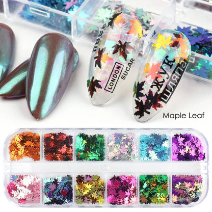 1 Set Mixed Color 3D Ultrathin Sequins Nail Glitter Flakes 1/2/3mm Sparkly DIY Tips Dazzling Paillette Nail Art Decorations TRP.
