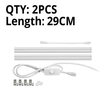 Led Tube Light With Switch Wire 110V 220V 6W Lighting T5 Bar Lamps 29cm For Living Room Bedroom Closet Kitchen Lamp.