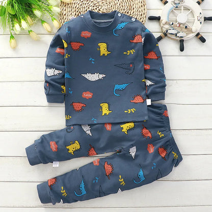 Kids Clothes Children Sets Children's Clothing Boys Girls CottonAutumn winter Clothing Pants Sleepwear Underwear Christmas Gift.