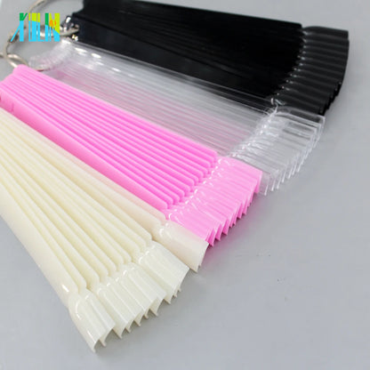 False Nail Tips fan Nature Clear Black 12/24/32/50 pcs/set Finger Full Card Nail Art Display Practice Polish all for Manicure.