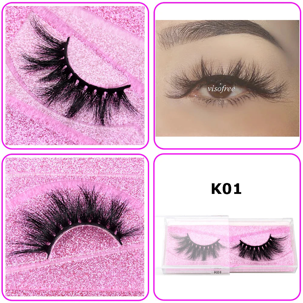 Mink Eyelashes Hand Made Crisscross False Eyelashes Cruelty Free Dramatic 3D Mink Lashes Long Lasting Faux Cils for Makeup Tools