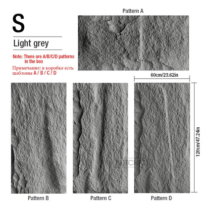 4 pcs 120x60cm high simulation stone 3D wall stickers stone pattern wallpaper wall covering living room 3D wall panel mold tile