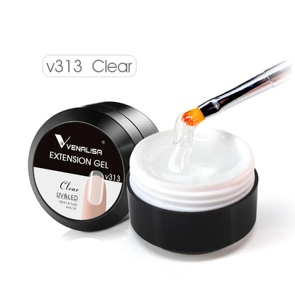 15ml Venalisa Jelly Extension Nail UV Construction Gel French Glitter Poly Nail Gel Clear Natural Camouflage Color Fibre Varnish.