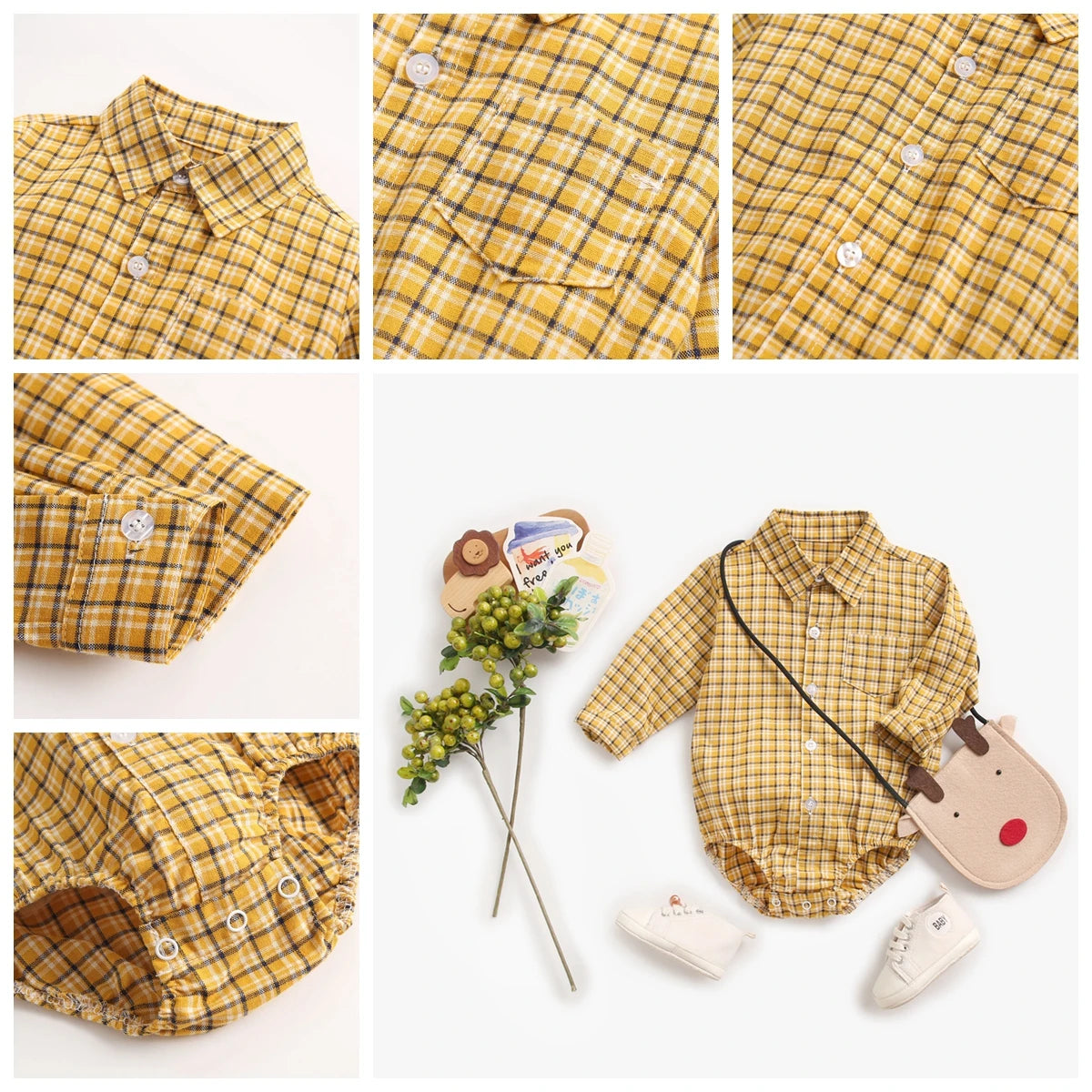 Sanlutoz Plaid Baumwolle Baby Jungen Bodys Langarm Baby Kleidung Mode Neugeborenen Body für Jungen.