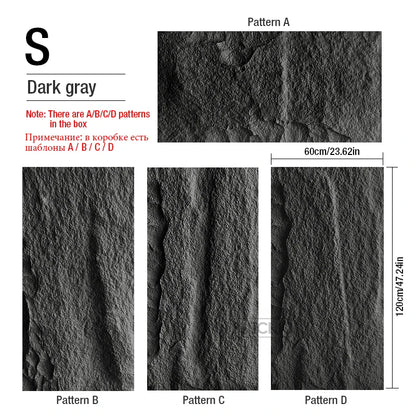 4 pcs 120x60cm high simulation stone 3D wall stickers stone pattern wallpaper wall covering living room 3D wall panel mold tile