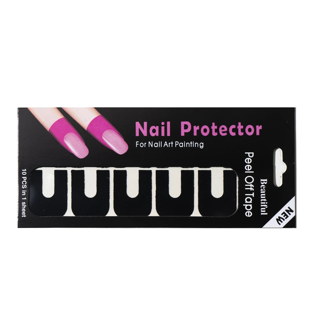 10/20/50 Pcs U-shape Spill-proof Anti-overflow Nail Polish Paint Varnish Peel Off Tape Finger Cover Nail Protector Stickers.