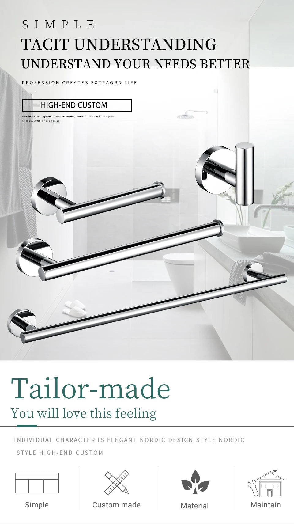 BagnoLux Edelstahl Chrom Schöne Wand Haken Wc Papier Halter Handtuch Ring Bar Selbst-Adhesive Bad Zubehör