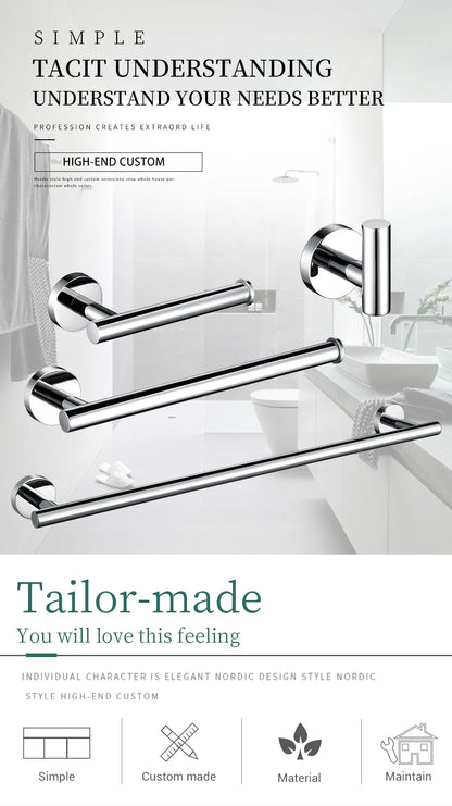 BagnoLux Edelstahl Chrom Schöne Wand Haken Wc Papier Halter Handtuch Ring Bar Selbst-Adhesive Bad Zubehör