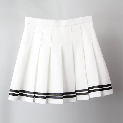 Vintage Korean Style Patchwork Skirt Harajuku JK Black Pleated Skirts Gothic Streetwear High Waist Mini Skirt Women Punk Skirt.