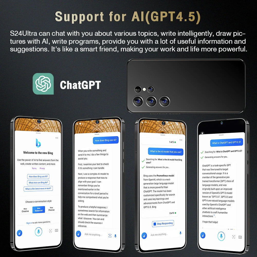 S24 Ultra 16G+1TB High Configuration Android Smart Phone Octa Core 108MP Global 5G Dual SIM Dual Big Screen English LTE CDMA.