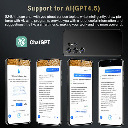 S24 Ultra 16G+1TB High Configuration Android Smart Phone Octa Core 108MP Global 5G Dual SIM Dual Big Screen English LTE CDMA.