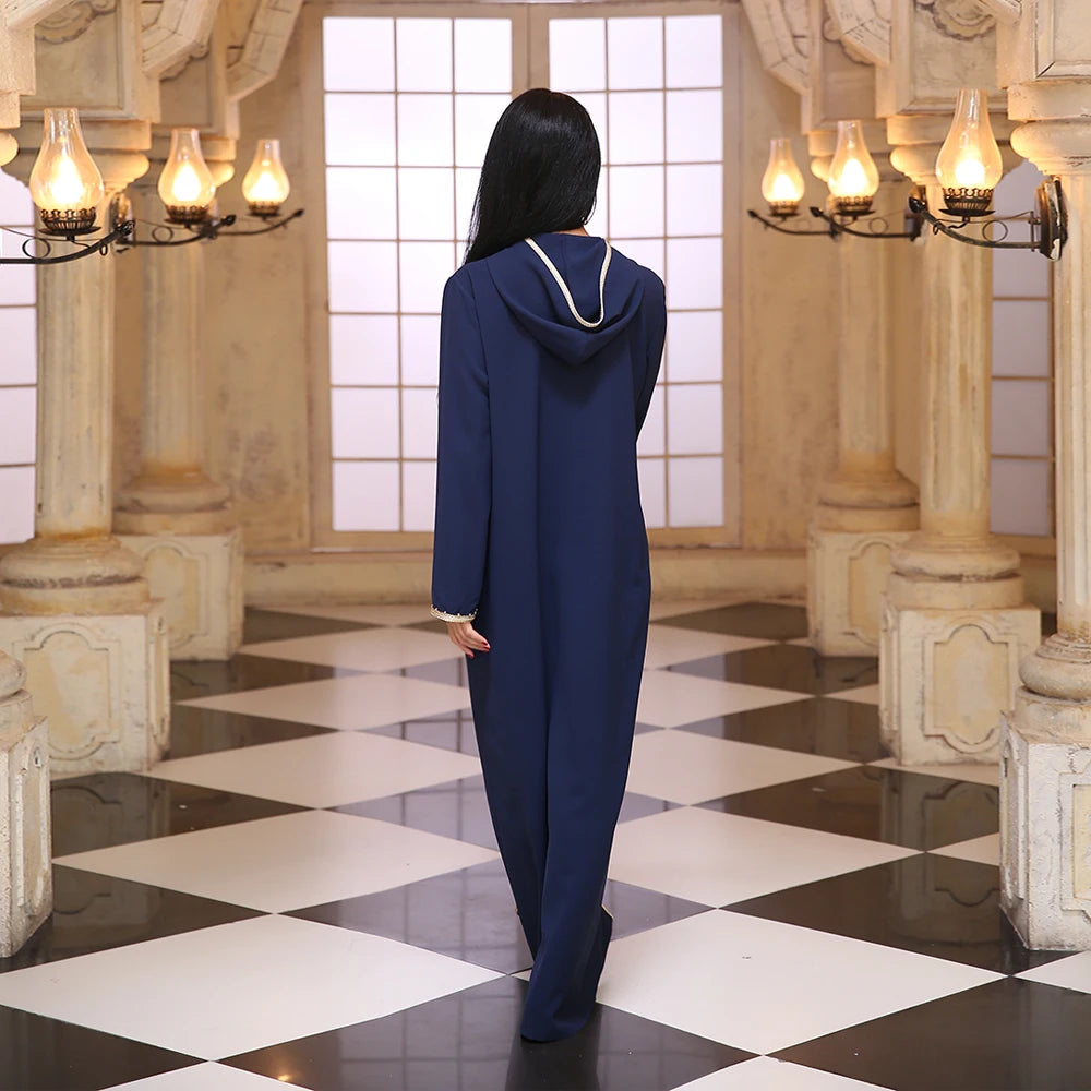 Ramadan Eid Blue Abaya Dubai Turkey Islam Hijab Muslim Dress Kaftan Robe Longue Femme Kebaya African Dresses For Women Caftan.