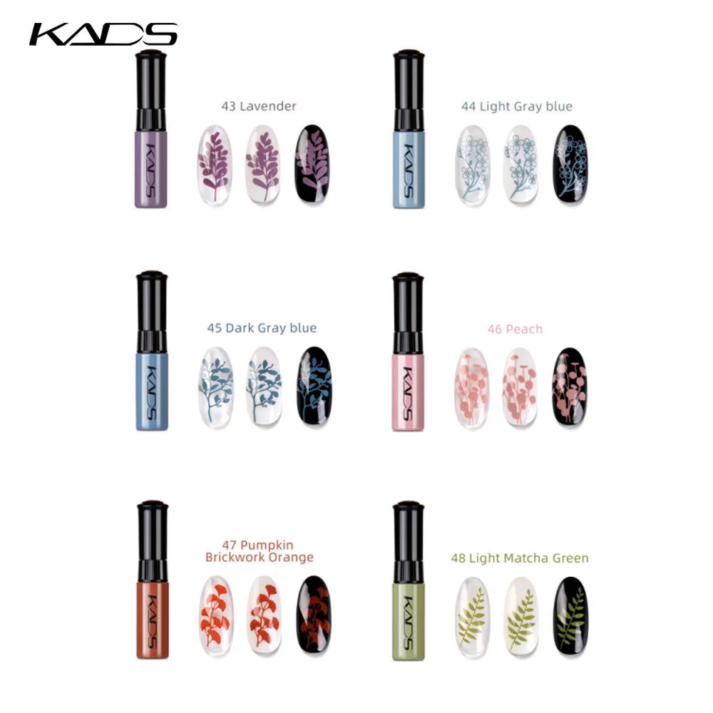KADS Nail Art Stamping Polish Black White Gold Silver Green Printing Varnish DIY Design for Stamping Plate Color Nails Lacquer.