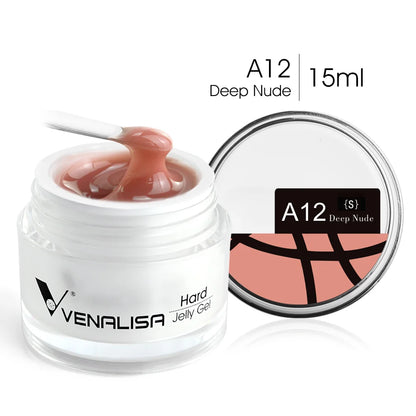 15ml Venalisa Jelly Extension Nail UV Construction Gel French Glitter Poly Nail Gel Clear Natural Camouflage Color Fibre Varnish