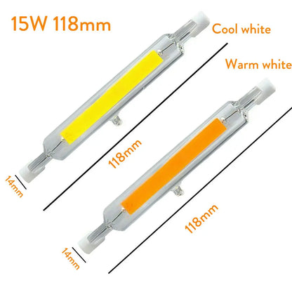 R7s LED 78mm 118mm 7W 12W 15W 25W Dimmable COB Bulbs Ceramic Glass Tube Light Ampoule Replacement Halogen Bombillas Spotlight