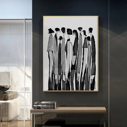 Modern Black White Abstract Characters Fashion Canvas Paintings Posters and Prints Wall Art Pictures for Living Room Home Decor.