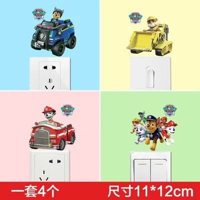 Disney 3D Cartoon  Pawed Wall Stickers For Kids Rooms Living Room Boys Girls Children Bedroom DIY Home Decor Patroling Car