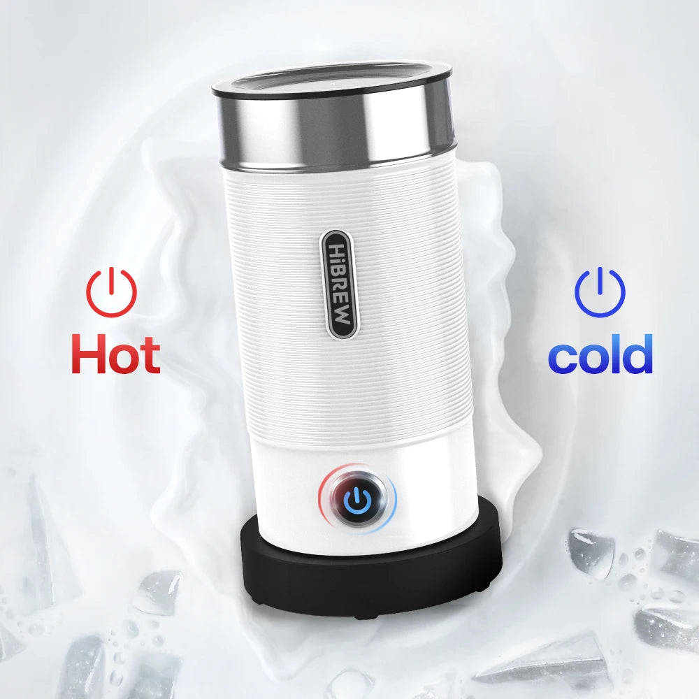HiBREW Milk Frother Frothing Foamer Chocolate Mixer Cold/Hot Latte Cappuccino fully automatic Milk Warmer Cool Touch M1A.