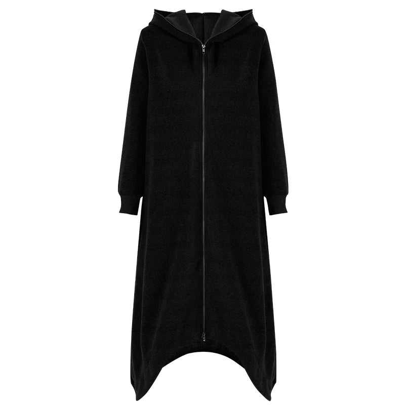 Women Long Sleeve Casual  Hooded Coats Winter Fleece Jackets Korean Sweatshirt Coat Loose Outwear Windbreakers M-5XL.
