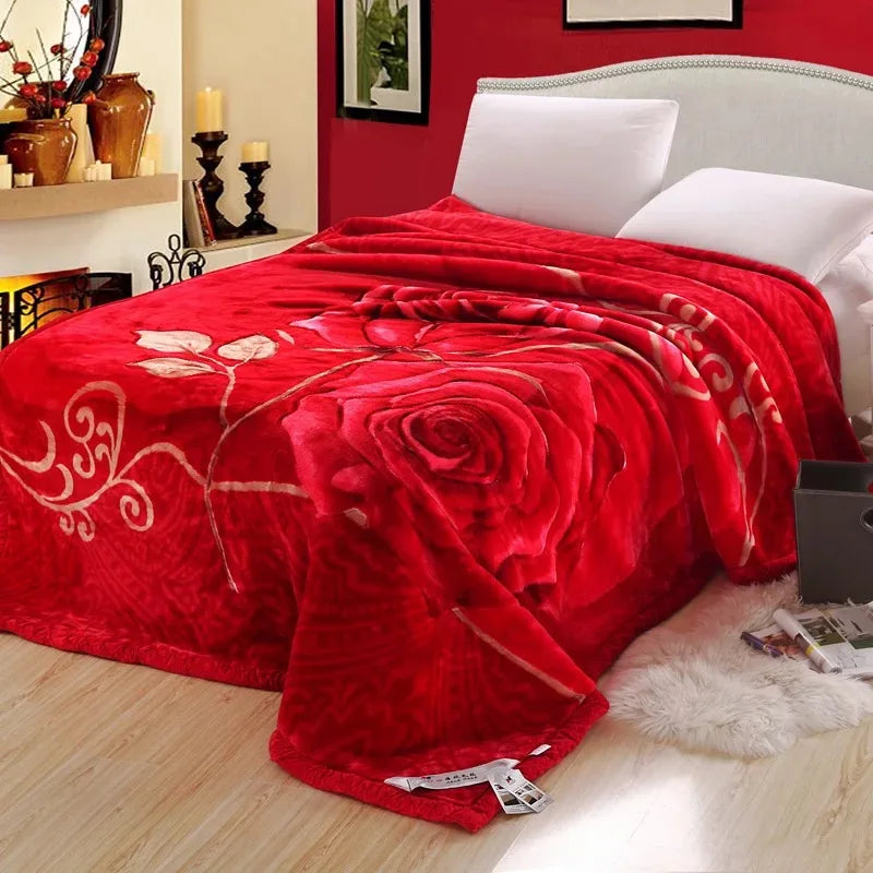 VESCOVO Queen Size Flannel Fleece Throw Blanket Soft Cashmere Blanket King Size Warm Quilt Bedspread 220*240