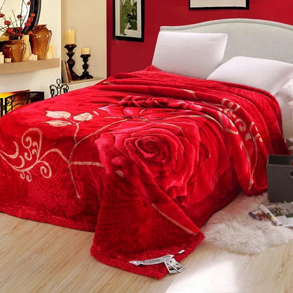 VESCOVO Queen Size Flannel Fleece Throw Blanket Soft Cashmere Blanket King Size Warm Quilt Bedspread 220*240
