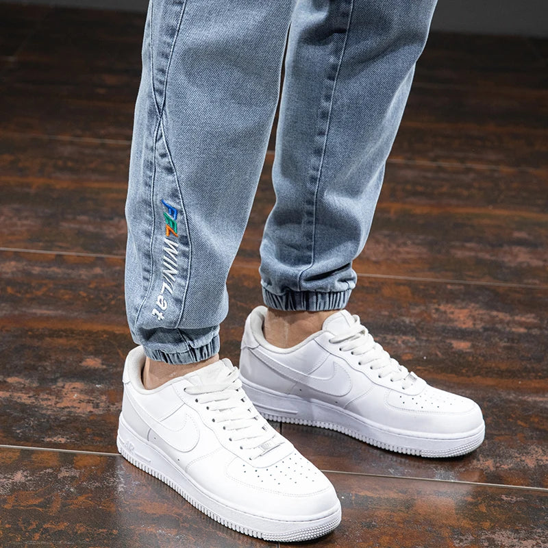 Spring Summer Black Blue Cargo Jeans Men Streetwear Denim Jogger Pants Men Baggy Harem Jean Trousers Plus Size.