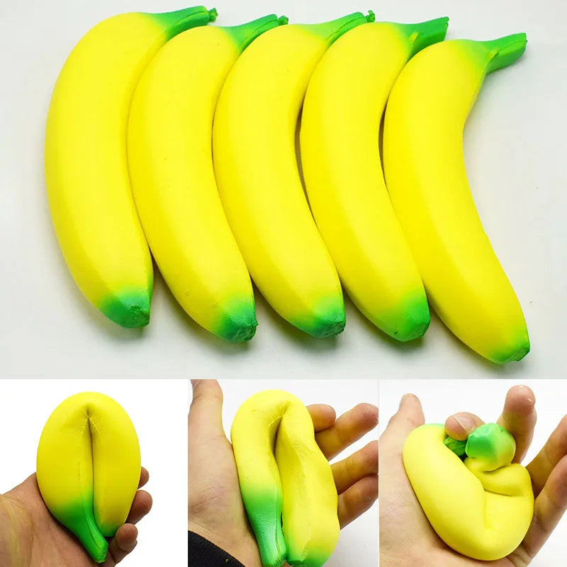 Anti-stress Squishy Banana Toys Slow Rising Jumbo Squishy Fruit Squeeze Toy Funny Stress Reliever Reduce Pressure Prop.