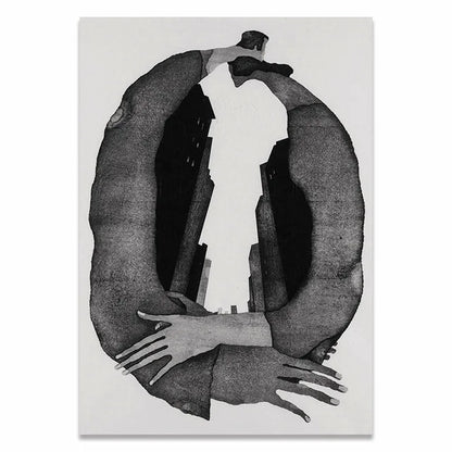 Modern Black White Abstract Characters Fashion Canvas Paintings Posters and Prints Wall Art Pictures for Living Room Home Decor.