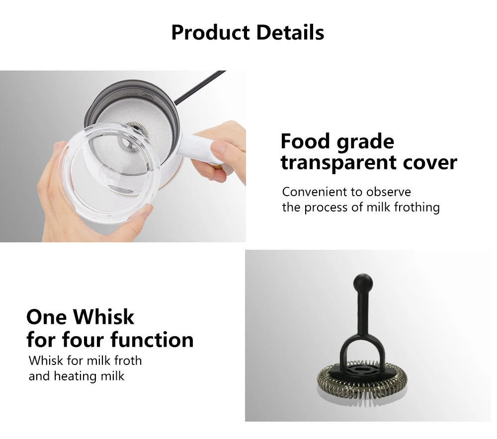 BioloMix NEW Automatic Hot and Cold Milk Frother Warmer for Latte, Foam Maker for Coffee, Hot Chocolates, Cappuccino.