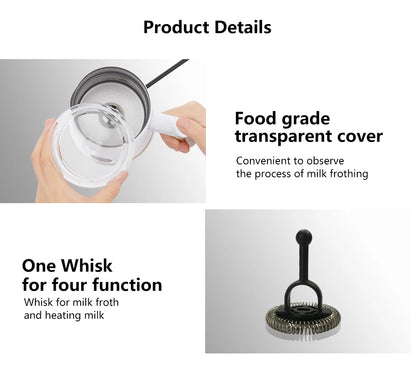 BioloMix NEW Automatic Hot and Cold Milk Frother Warmer for Latte, Foam Maker for Coffee, Hot Chocolates, Cappuccino.