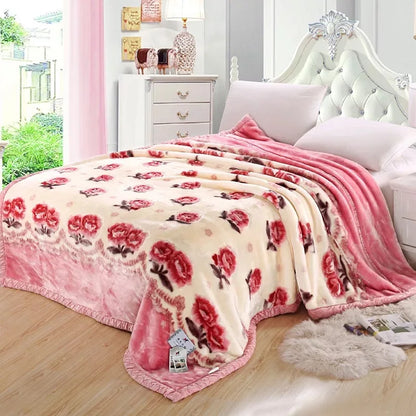 VESCOVO Queen Size Flannel Fleece Throw Blanket Soft Cashmere Blanket King Size Warm Quilt Bedspread 220*240
