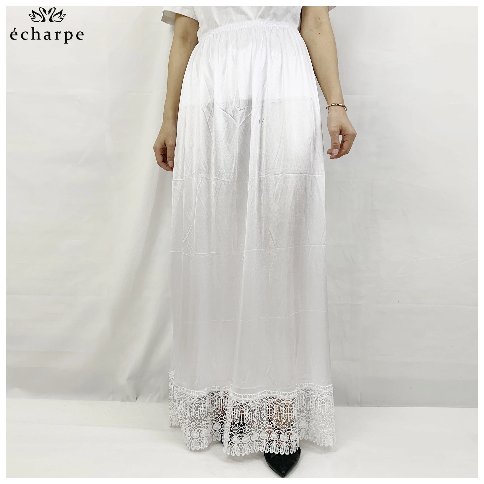 12pcs/1 dozen Muslim Women skirt Extender Slips Lace Skirts Knee Stretch High Waist Skater Flared Pleated Swing Skirt Loose.